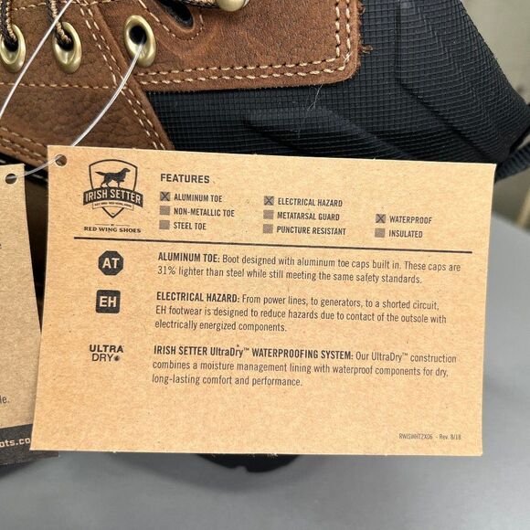 Irish Setter Ramsey 2.0 Boots Men’s 7.5 Waterproof 6” Leather Safety Toe Work - Picture 12 of 14